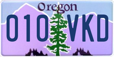 OR license plate 010VKD