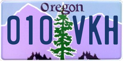 OR license plate 010VKH