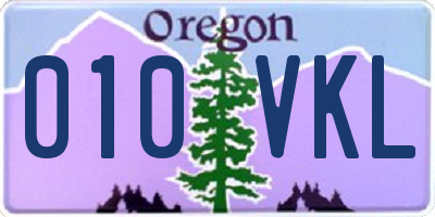 OR license plate 010VKL