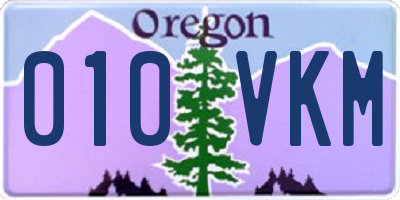 OR license plate 010VKM