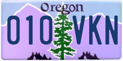 OR license plate 010VKN