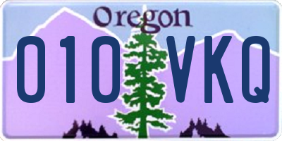 OR license plate 010VKQ