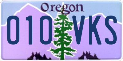 OR license plate 010VKS