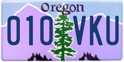 OR license plate 010VKU