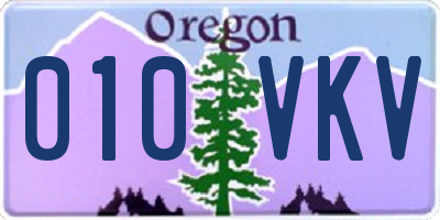 OR license plate 010VKV