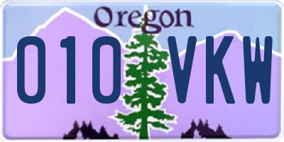 OR license plate 010VKW