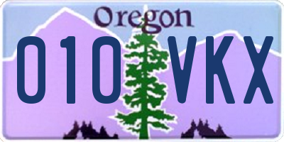 OR license plate 010VKX