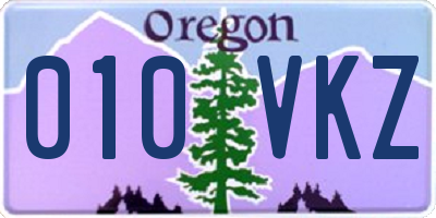 OR license plate 010VKZ