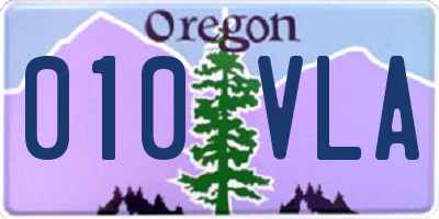OR license plate 010VLA