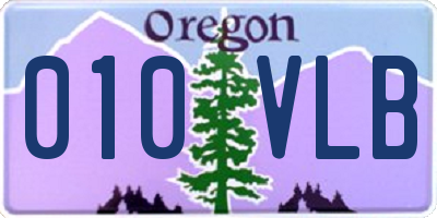 OR license plate 010VLB