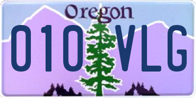 OR license plate 010VLG