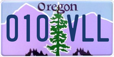 OR license plate 010VLL