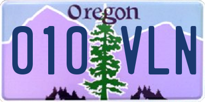 OR license plate 010VLN
