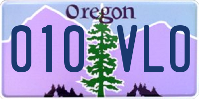 OR license plate 010VLO
