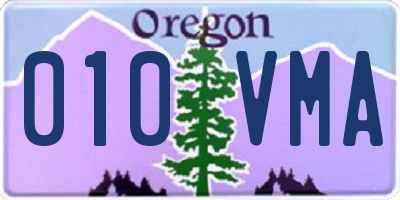 OR license plate 010VMA