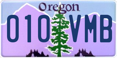 OR license plate 010VMB