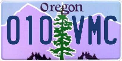 OR license plate 010VMC