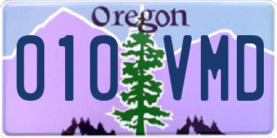 OR license plate 010VMD