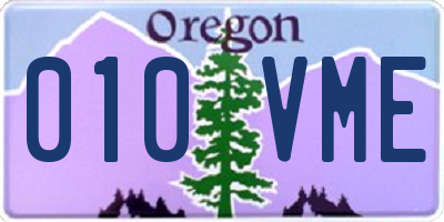 OR license plate 010VME