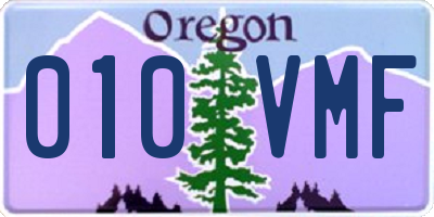 OR license plate 010VMF