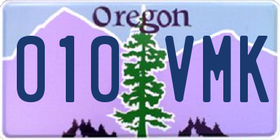 OR license plate 010VMK