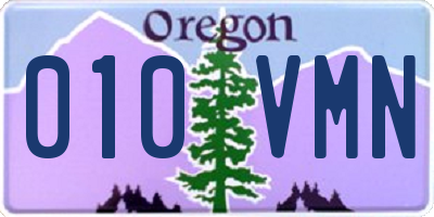OR license plate 010VMN