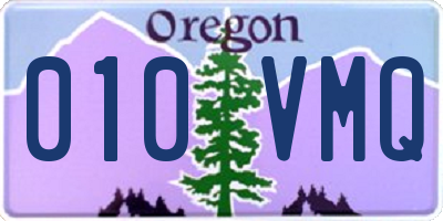 OR license plate 010VMQ