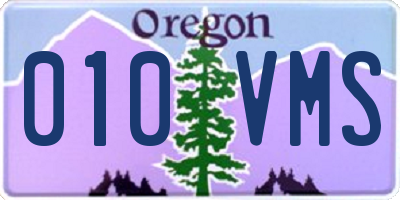 OR license plate 010VMS