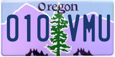 OR license plate 010VMU