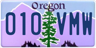 OR license plate 010VMW