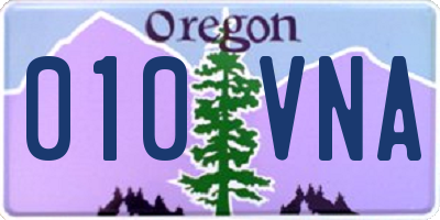 OR license plate 010VNA