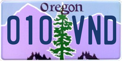 OR license plate 010VND