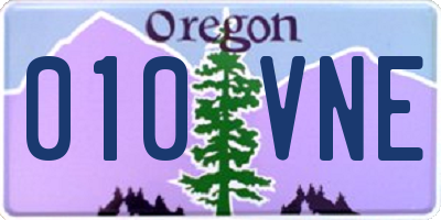OR license plate 010VNE