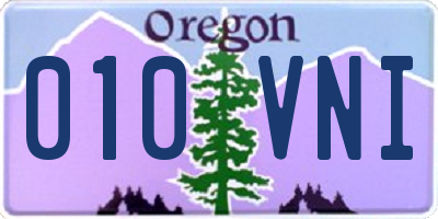 OR license plate 010VNI