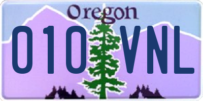 OR license plate 010VNL