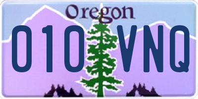 OR license plate 010VNQ