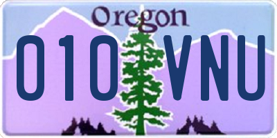 OR license plate 010VNU