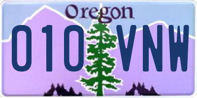 OR license plate 010VNW