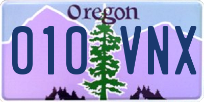 OR license plate 010VNX