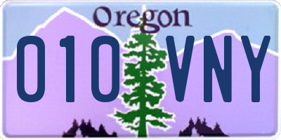 OR license plate 010VNY