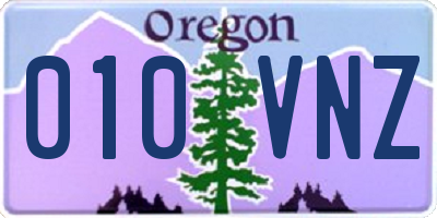 OR license plate 010VNZ