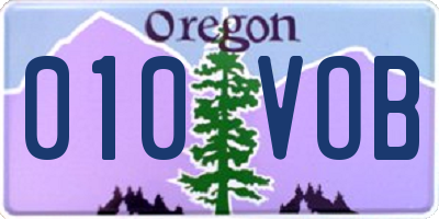 OR license plate 010VOB