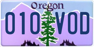 OR license plate 010VOD