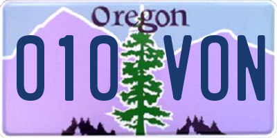 OR license plate 010VON