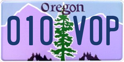 OR license plate 010VOP