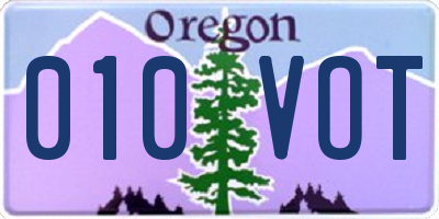 OR license plate 010VOT