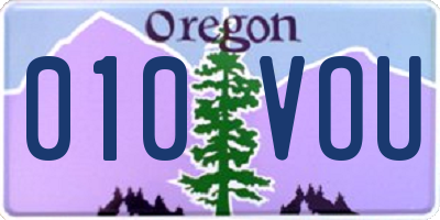 OR license plate 010VOU