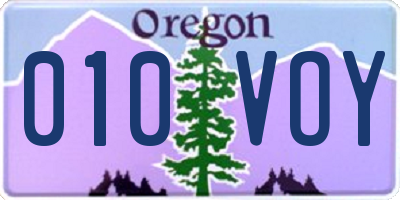OR license plate 010VOY