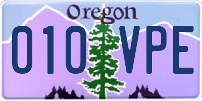 OR license plate 010VPE