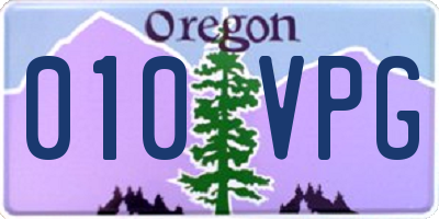 OR license plate 010VPG